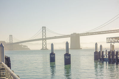 View of suspension bridge against sky