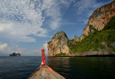 Scenic view of rock formation in sea