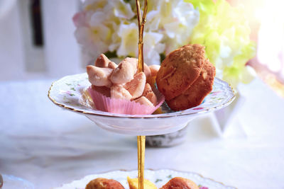 Close-up of ice cream in plate