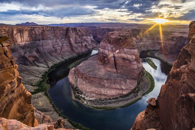 Rock formations at sunset