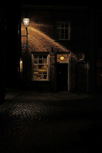 View of buildings at night