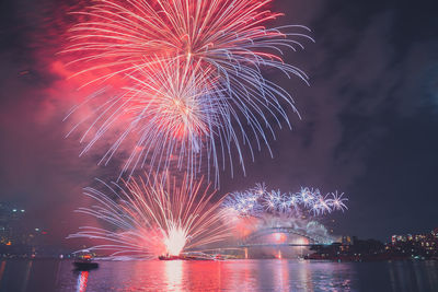 Fireworks display at night