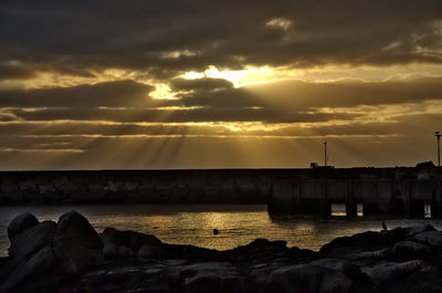 Scenic view of dramatic sky during sunset