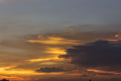 Scenic view of dramatic sky during sunset