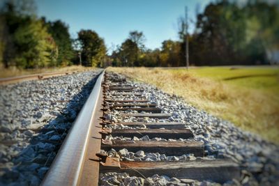 Surface level of railroad tracks