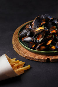 Close-up of food on table