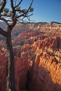 Low angle view of rock formations