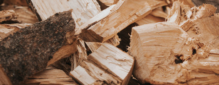 Close-up of logs