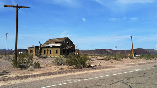 Abandoned built structure on landscape