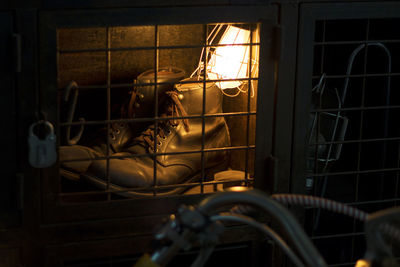 Shoes in illuminated locker