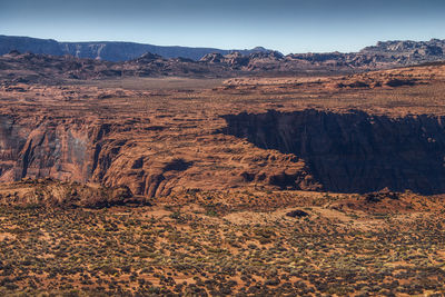 Scenic view of landscape and mountains against sky