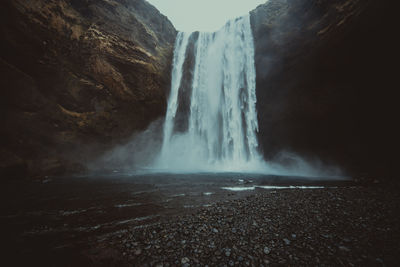 Scenic view of waterfall