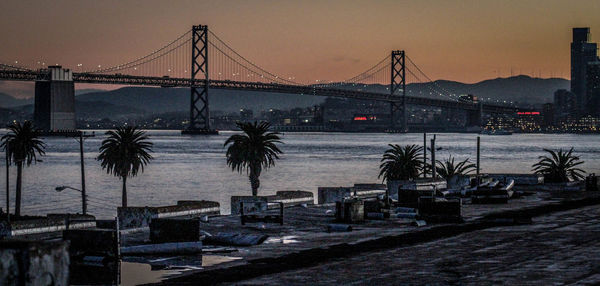 Suspension bridge over sea