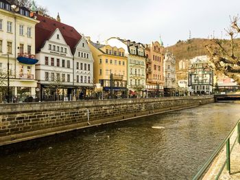 View of canal along buildings