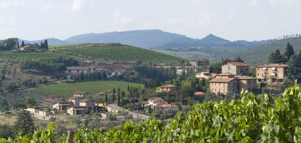 Panoramic shot of townscape against sky