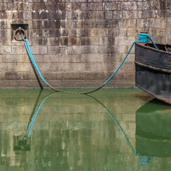 View of rope tied to wall