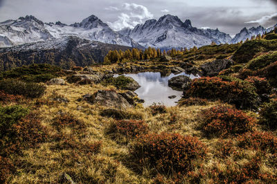 Scenic view of mountains against sky