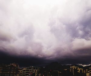 Storm clouds over city