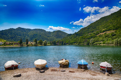 Scenic view of lake against mountains