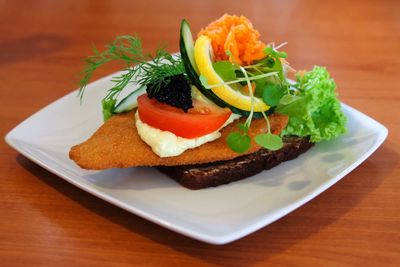 Close-up of served food