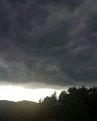 Storm clouds over landscape