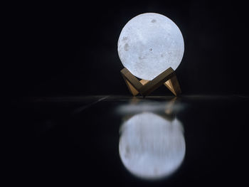 Close-up of lamp against black background