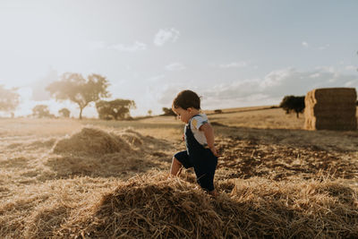 Child playing outdoors