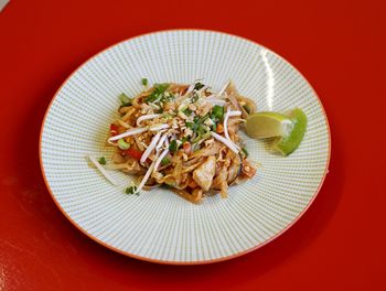 Close-up of food served in plate