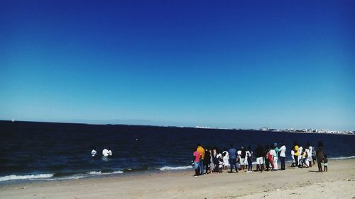 Tourists on beach