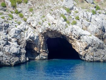 Rock formation in sea