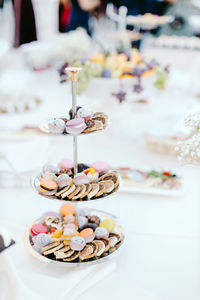 High angle view of cake on table