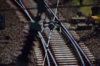 High angle view of railroad tracks