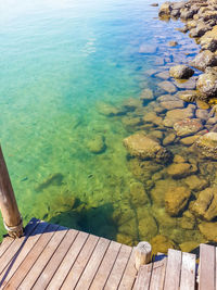 High angle view of lake