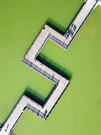 High angle view of green building