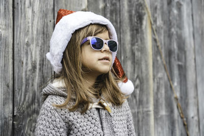 Portrait of girl in snow