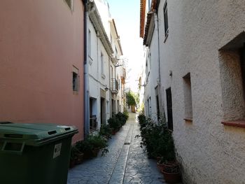 Narrow alley amidst buildings in city