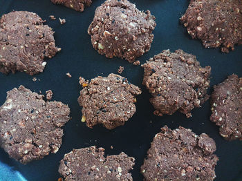 High angle view of cookies in water