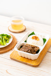 Close-up of food on table