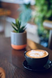 Close-up of coffee on table
