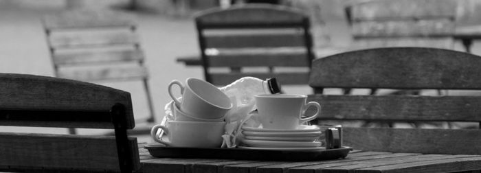 Crockery on table at restaurant