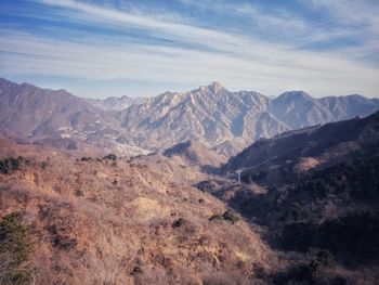 Scenic view of mountains against sky