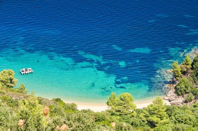 High angle view of sea