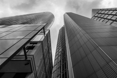 Low angle view of modern building against sky