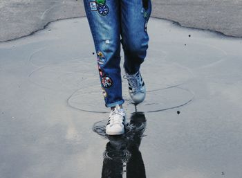 Low section of child standing on floor