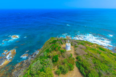 High angle view of sea