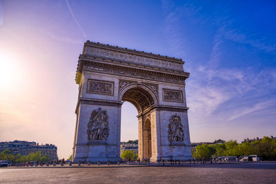 Low angle view of historical building against sky