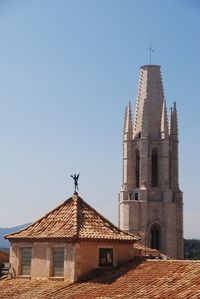 Low angle view of building against clear sky