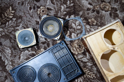 High angle view of coffee cup