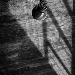 High angle view of drink on table