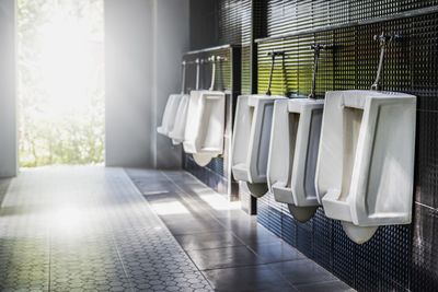 View of empty urinal
